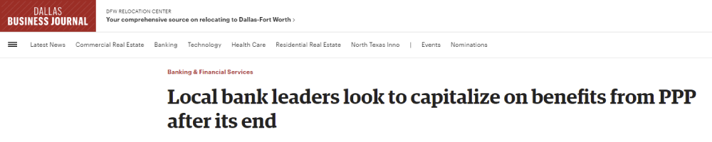 Dallas Business Journal Article| Local Bank Leaders Reflect on PPP