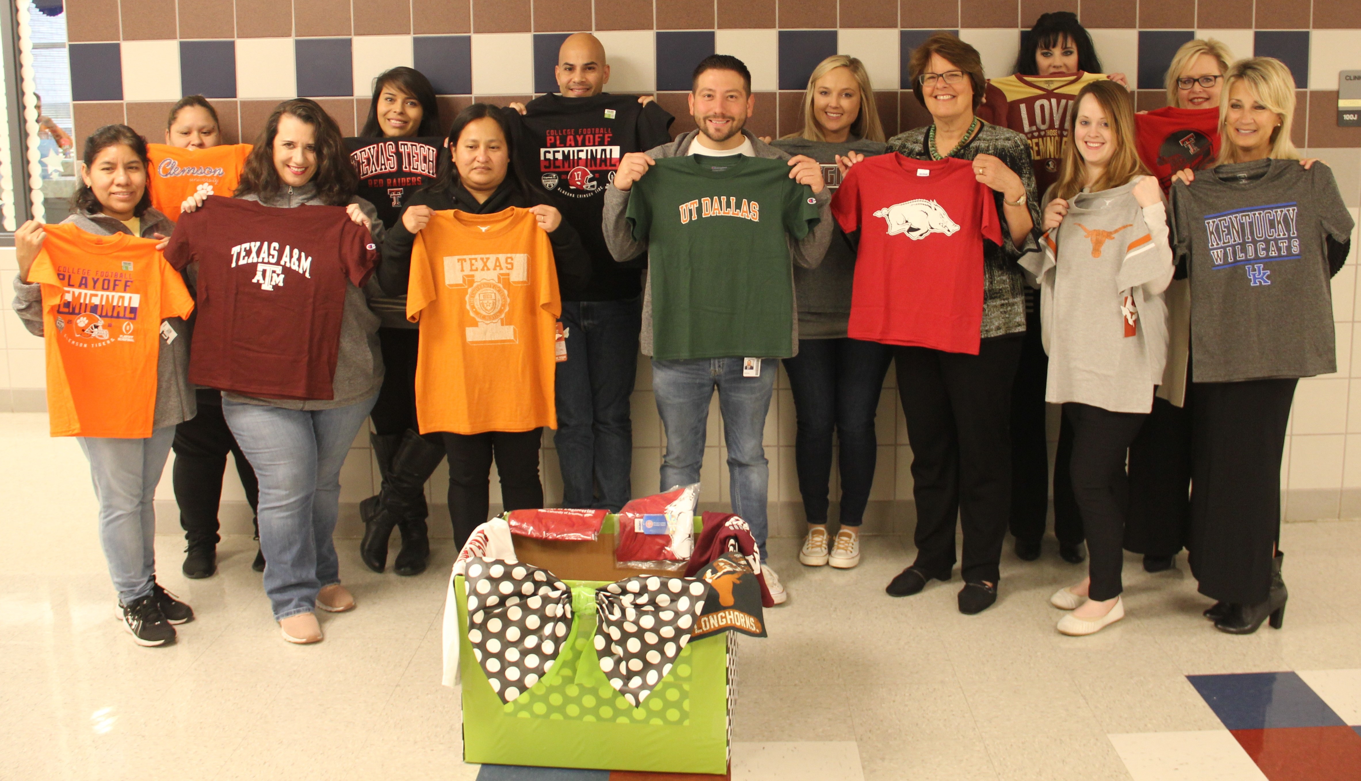 RISD staff with college tees